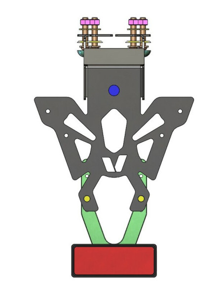 Support de plaque V PARTS noir Kawasaki Z1000 H2