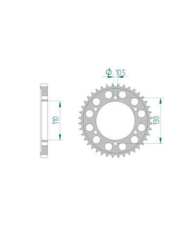 Kit chaine AFAM alu YAMAHA YZF 1000 R1 4C8 pas 530 2006 à 2008