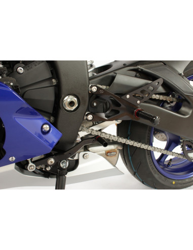 Commandes reculées GILLES TOOLING FXR noir Yamaha YZF-R6