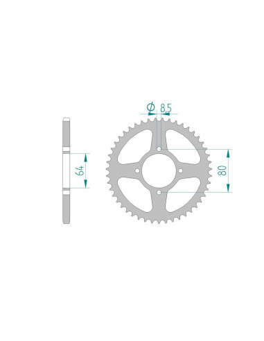 Kit chaine AFAM acier YAMAHA FS1 50 FRANCE pas 420 1976 à 1979