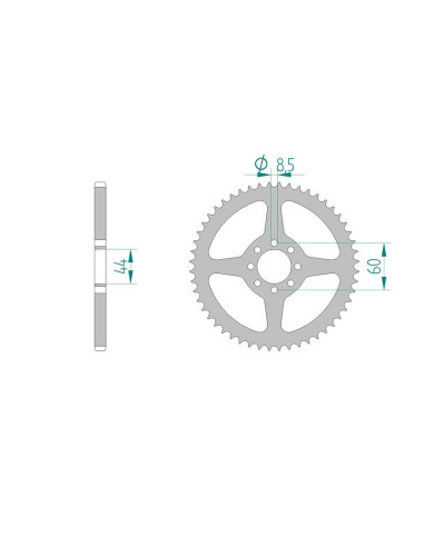 Kit chaine AFAM acier YAMAHA RD 50 MX AUTO 5RO pas 420 1981 à 1983