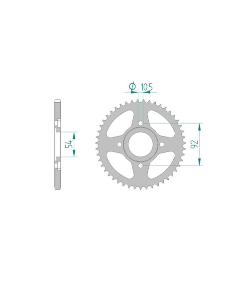 Kit chaine AFAM acier YAMAHA TZR 50 pas 420 1998 à 1999