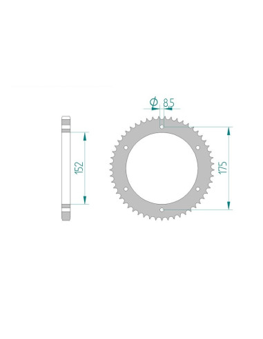 Kit chaine AFAM acier YAMAHA TDR 125 3XD/3SH pas 428 1989 à 1991