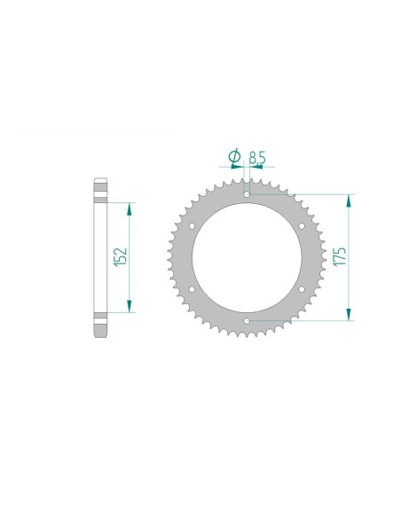 Kit chaine AFAM acier YAMAHA TDR 125 3XD/3SH pas 428 1989 à 1991