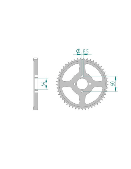 Kit chaine AFAM acier YAMAHA TT 125 R SW SMALL WHEELS 5HP6 pas 428 2000 à 2001