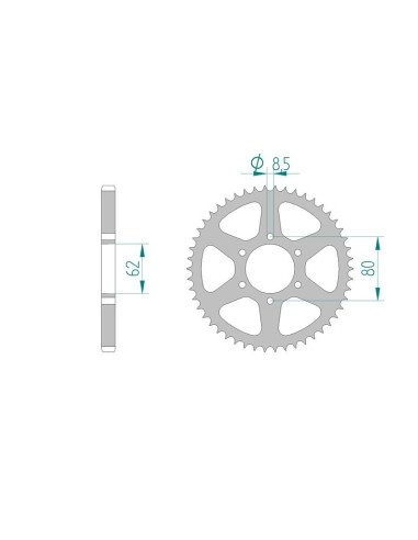 Kit chaine AFAM acier YAMAHA TY 125 pas 428 1976 à 1989
