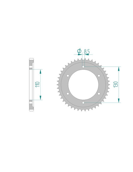 Kit chaine AFAM acier YAMAHA TZR 125 R 4FL JAPON pas 428 1994 à 1999