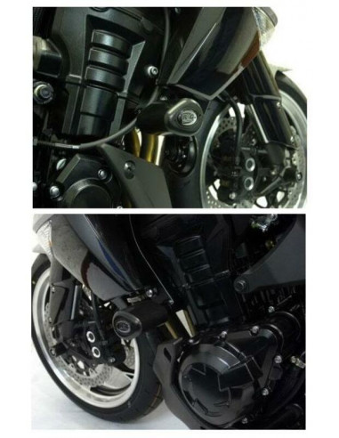 Tampons de protection R&G RACING noir Kawasaki Z1000