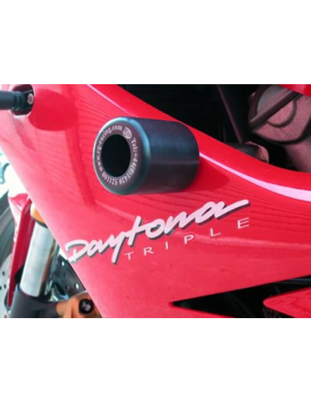 Tampons de protection R&G RACING Classic Style blanc Triumph 675 Daytona