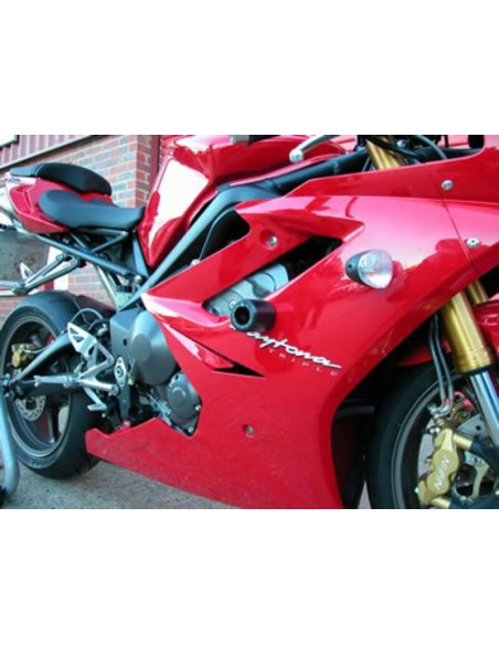 Tampons de protection R&G RACING Classic Style blanc Triumph 675 Daytona