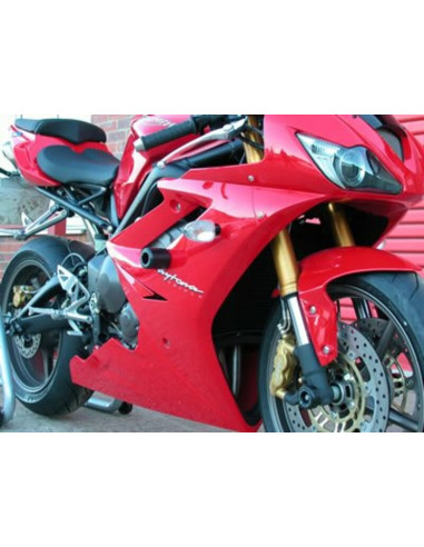 Tampons de protection R&G RACING Classic Style blanc Triumph 675 Daytona