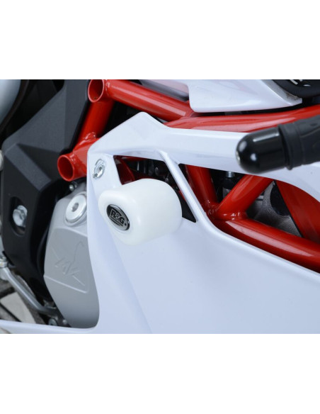 Tampons de protection R&G RACING Aero blanc (sans perçage) MV Agusta F4 1000R