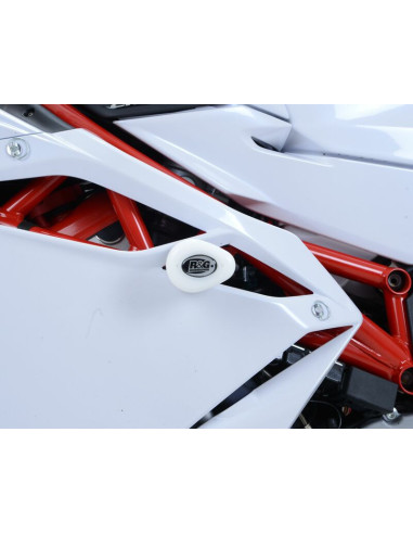 Tampons de protection R&G RACING Aero blanc (sans perçage) MV Agusta F4 1000R