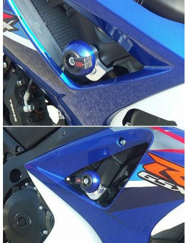 KIT FIXATION CRASH PAD POUR GSXR1000 2007,  fixation sur cadre, avec platine de fixation alu