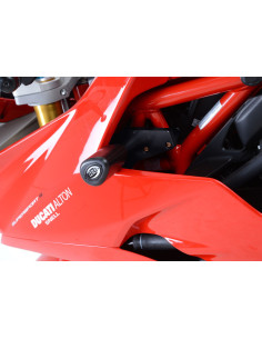 Tampons de protection R&G RACING Aero noir sans percage Ducati Supersport 2
