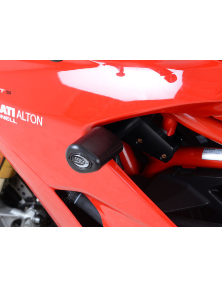 Tampons de protection R&G RACING Aero noir sans percage Ducati Supersport