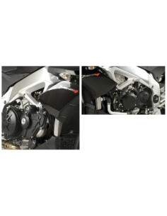 Tampons de protection R&G RACING Aero noir Aprilia Tuono V4/R