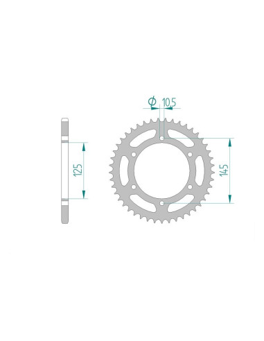 Kit chaine AFAM acier YAMAHA DT 250 MX pas 520 1980 à 1982