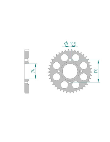 Kit chaine AFAM acier YAMAHA RD 250 LC 4L1 pas 530 1980 à 1985