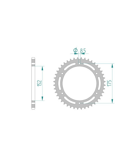 Kit chaine AFAM acier YAMAHA TT 250 R 4PX pas 520 2000 à 2004