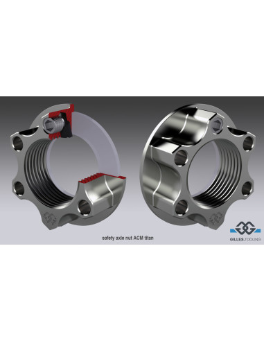 Ecrou de colonne de direction GILLES TOOLING M22X1,0 rouge