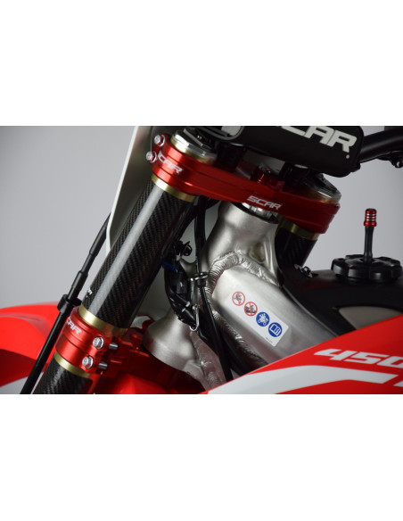 Té de fourche SCAR offset 22mm rouge Honda CRF250/450R