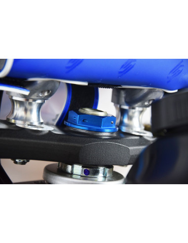 Ecrou de colonne de direction SCAR bleu Yamaha YZ80/85