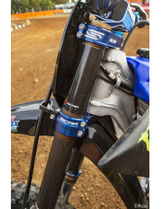 Té de fourche SCAR offset 25mm bleu Yamaha YZ125 2
