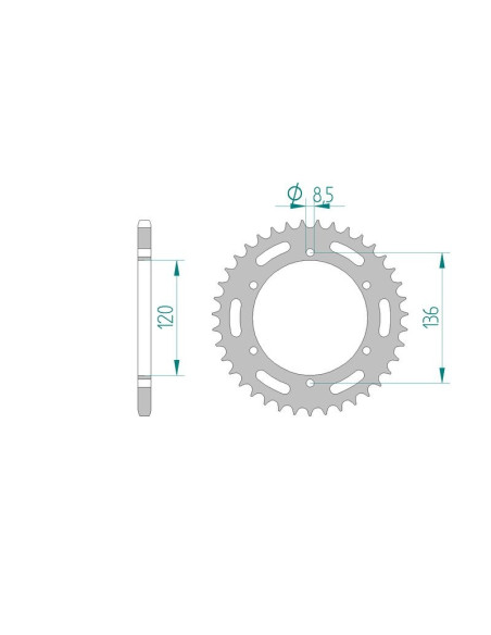 Kit chaine AFAM acier YAMAHA RD 350 LC 31K/1WT pas 520 1983 à 1994