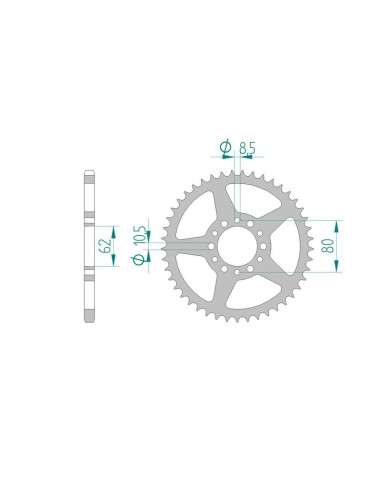 Kit chaine AFAM acier YAMAHA XT 350 55V/3YT pas 520 1985 à 1998