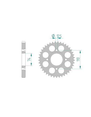 Kit chaine AFAM acier YAMAHA XS 400 2A2/4A3/3N7 pas 530 1978 à 1980