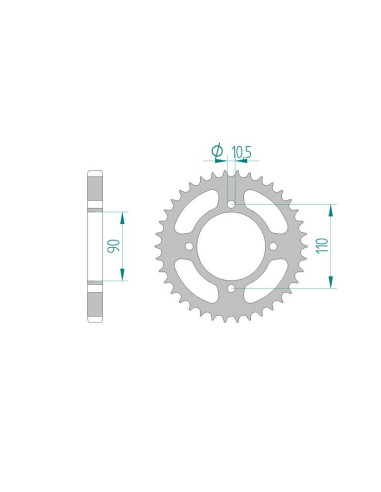 Kit chaine AFAM acier YAMAHA XS 400 S DOHC 12E pas 530 1982 à 1988
