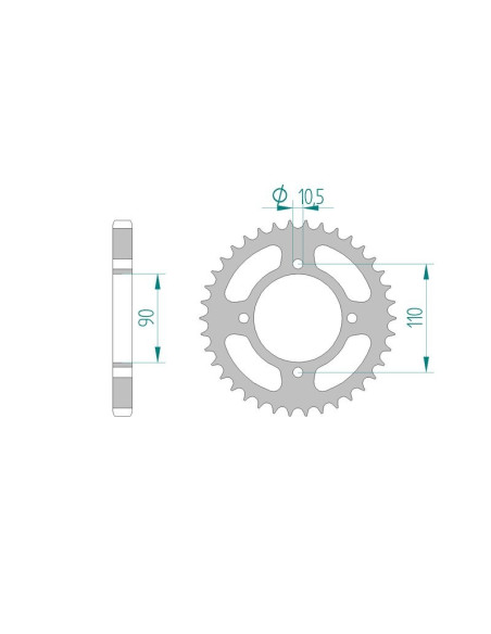 Kit chaine AFAM acier YAMAHA XS 400 S DOHC 12E pas 530 1982 à 1988
