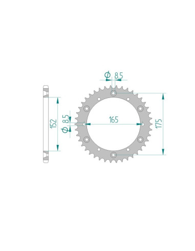 Kit chaine AFAM acier YAMAHA XT 400 5FO pas 520 1981 à 1981