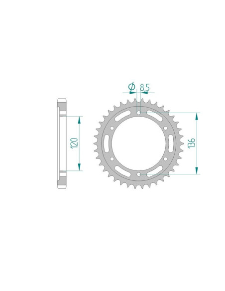 Kit chaine AFAM acier YAMAHA RD 500 LC 47X/1GE pas 530 1984 à 1987
