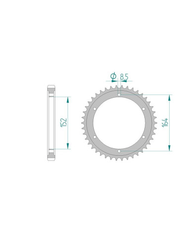 Kit chaine AFAM acier YAMAHA SR 500 2J4 pas 530 1978 à 1990