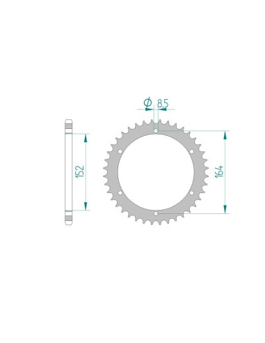 Kit chaine AFAM acier YAMAHA XT 500 1U6 pas 520 1977 à 1989