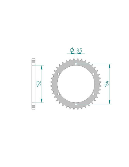 Kit chaine AFAM acier YAMAHA XT 500 1U6 pas 520 1977 à 1989