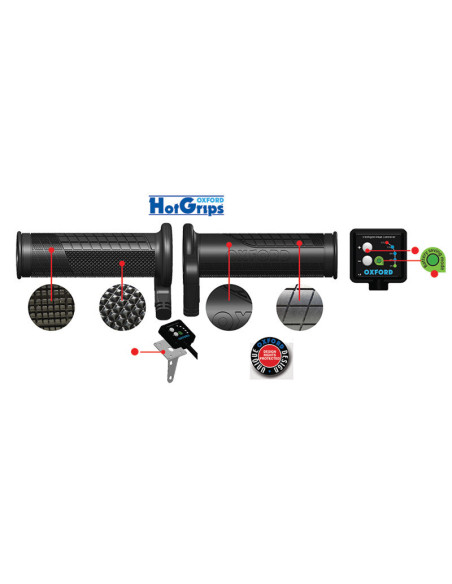 Poignées chauffants OXFORD HotGrips avec adaptateur V8