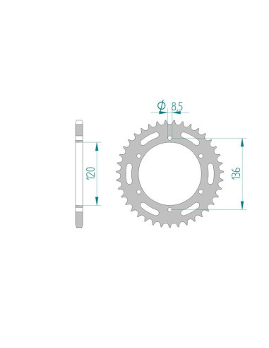 Kit chaine AFAM acier YAMAHA SRX 600 1XL pas 520 1986 à 1993