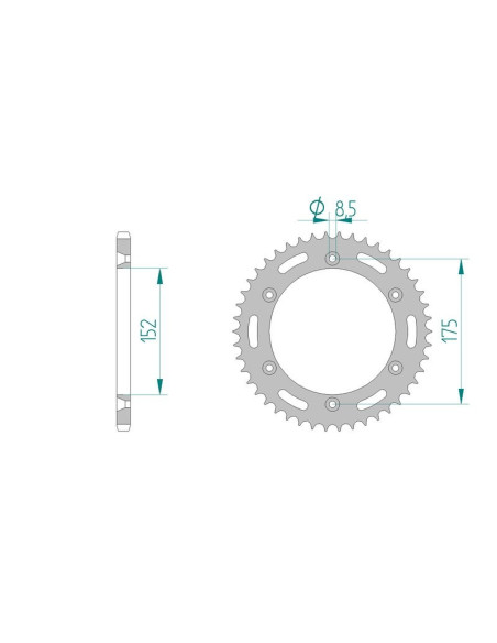 Kit chaine AFAM acier YAMAHA TT 600 36A/59X pas 520 1983 à 1992