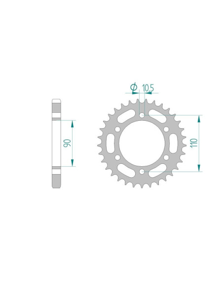 Kit chaine AFAM acier YAMAHA XS 650 1H1/3L1 pas 530 1975 à 1981