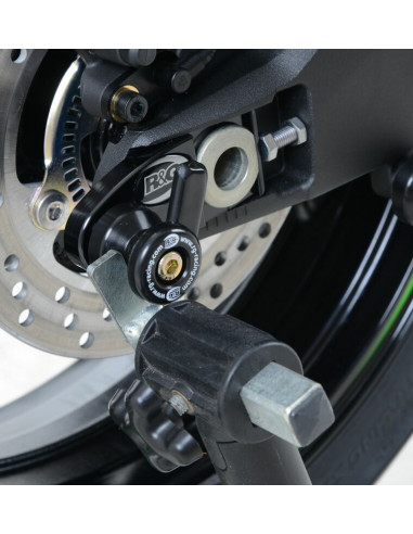 Pions de bras oscillant déportés R&G RACING avec platine noir Kawasaki ZX-10R