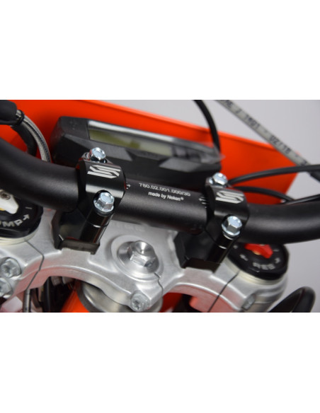 Pontets de guidon SCAR Ø28.6mm +35 à 50mm pour té de fourche origine KTM/HVA/BETA/SHERCO