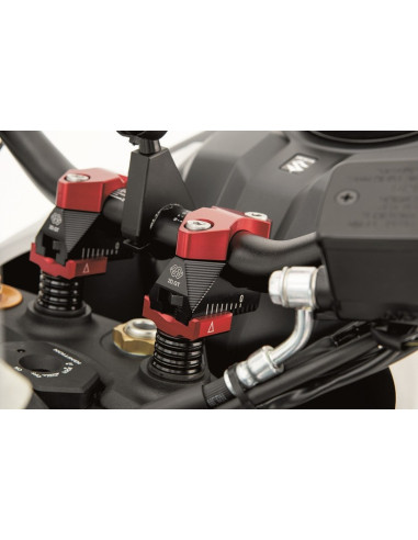 Pontets de guidon GILLES TOOLING 2DGT réglables noir/rouge Kawasaki Z800