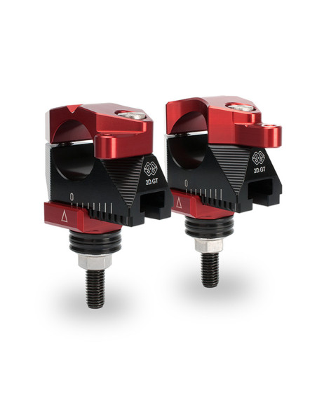 Pontets de guidon GILLES TOOLING 2DGT réglables noir/rouge Ducati