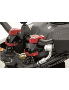 Pontets de guidon GILLES TOOLING 2DGT réglables noir/rouge Ducati 2