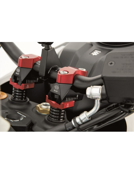 Pontets de guidon GILLES TOOLING 2DGT réglables noir/rouge Ducati