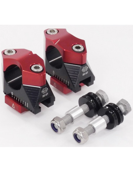 Pontets de guidon GILLES TOOLING 2DGT réglables noir/rouge Ducati 1200 Monster