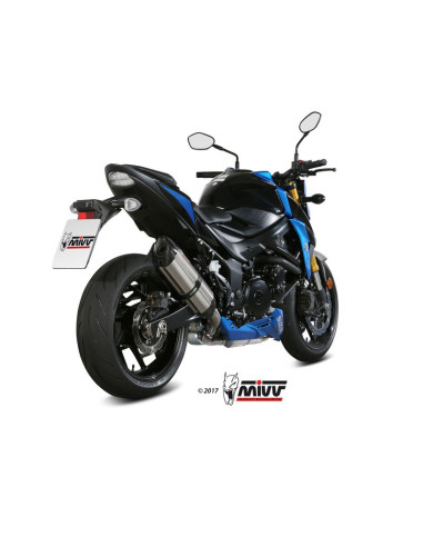 Silencieux MIVV Suono inox noir/casquette carbone Suzuki GSX-S750